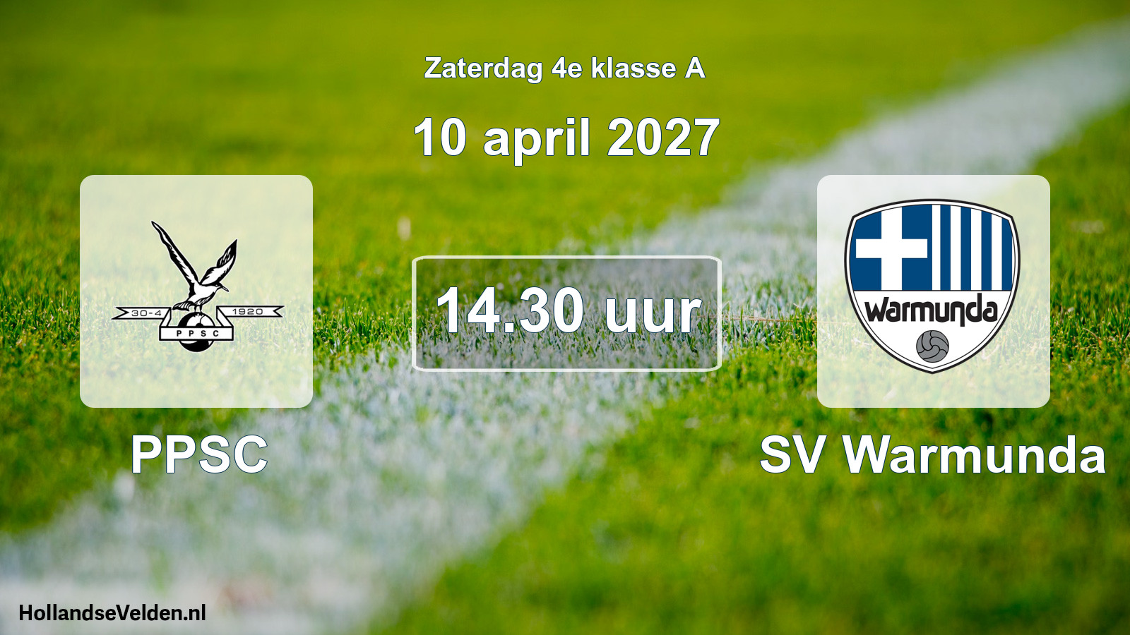 Geplande wedstrijd: PPSC - SV Warmunda (10 april 2027)