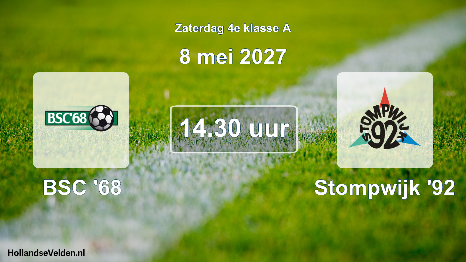 Geplande wedstrijd: BSC '68 - Stompwijk '92 (8 mei 2027)