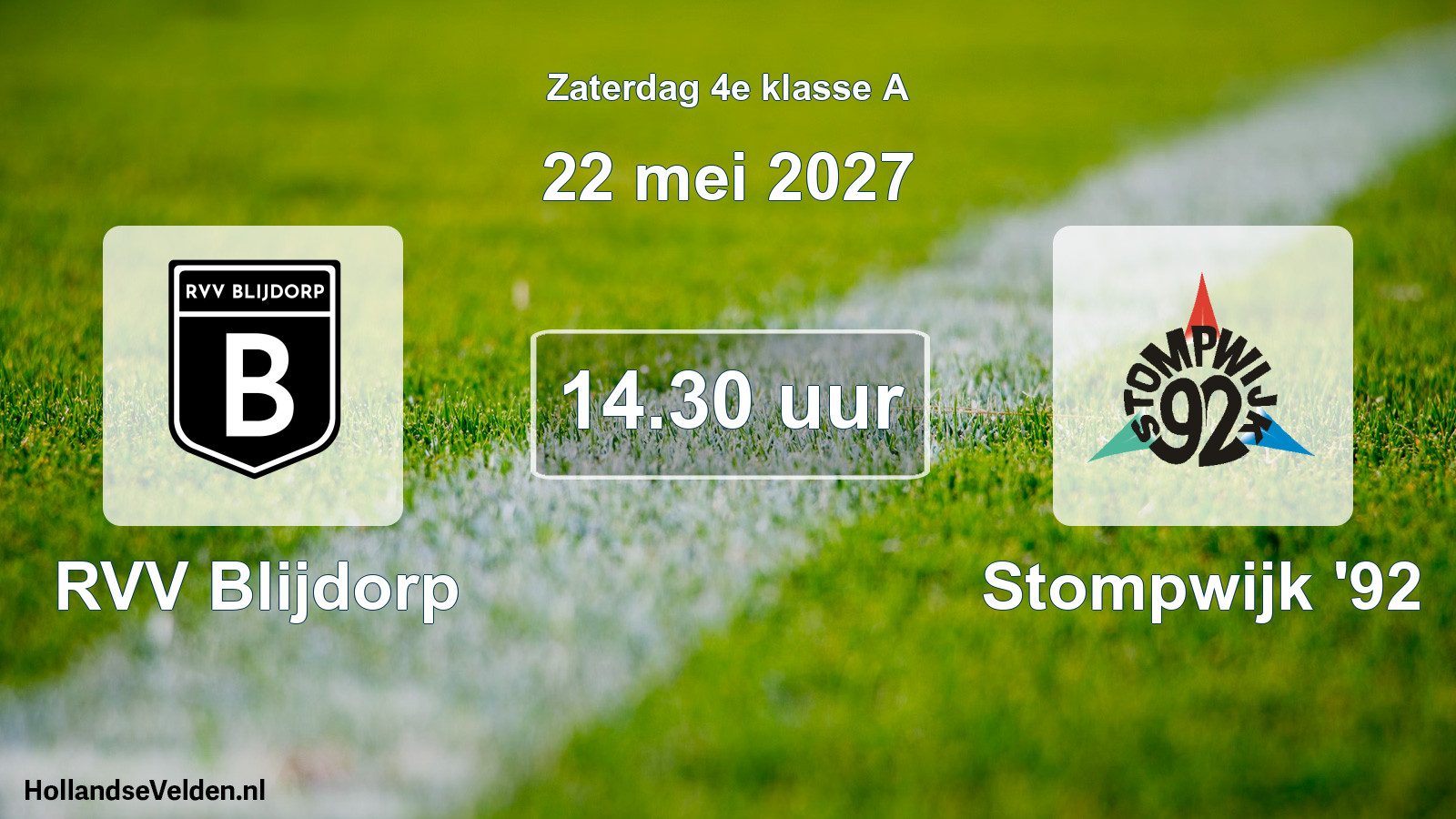 Geplande wedstrijd: RVV Blijdorp - Stompwijk '92 (22 mei 2027)