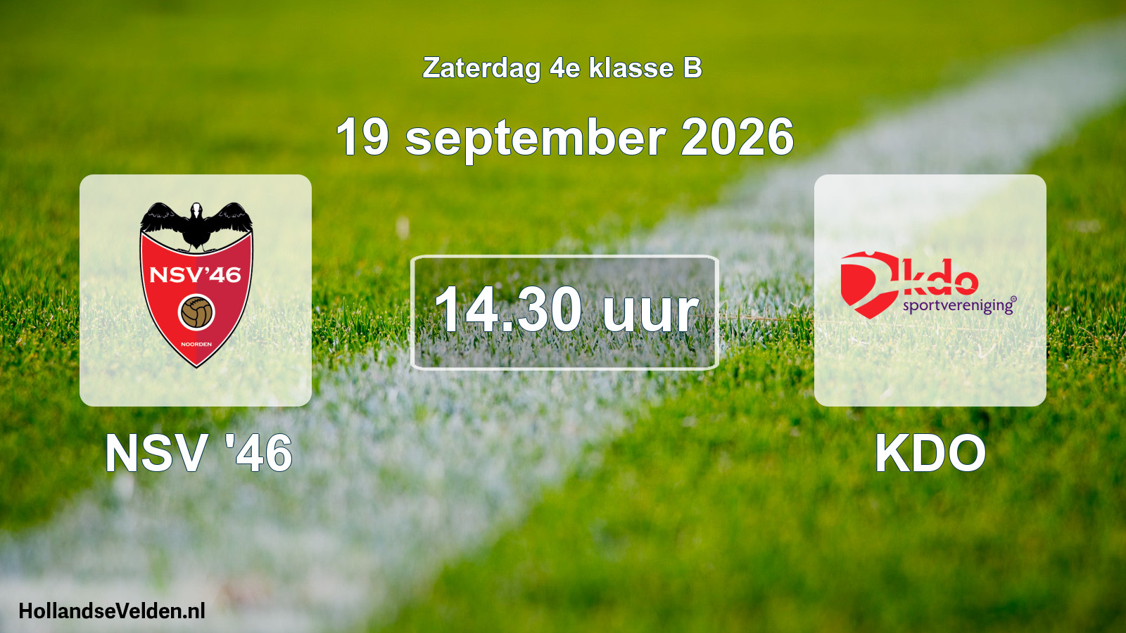 Geplande wedstrijd: NSV '46 - KDO (19 september 2026)