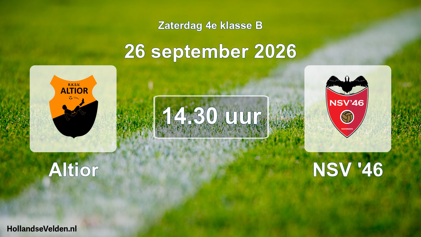 Geplande wedstrijd: Altior - NSV '46 (26 september 2026)