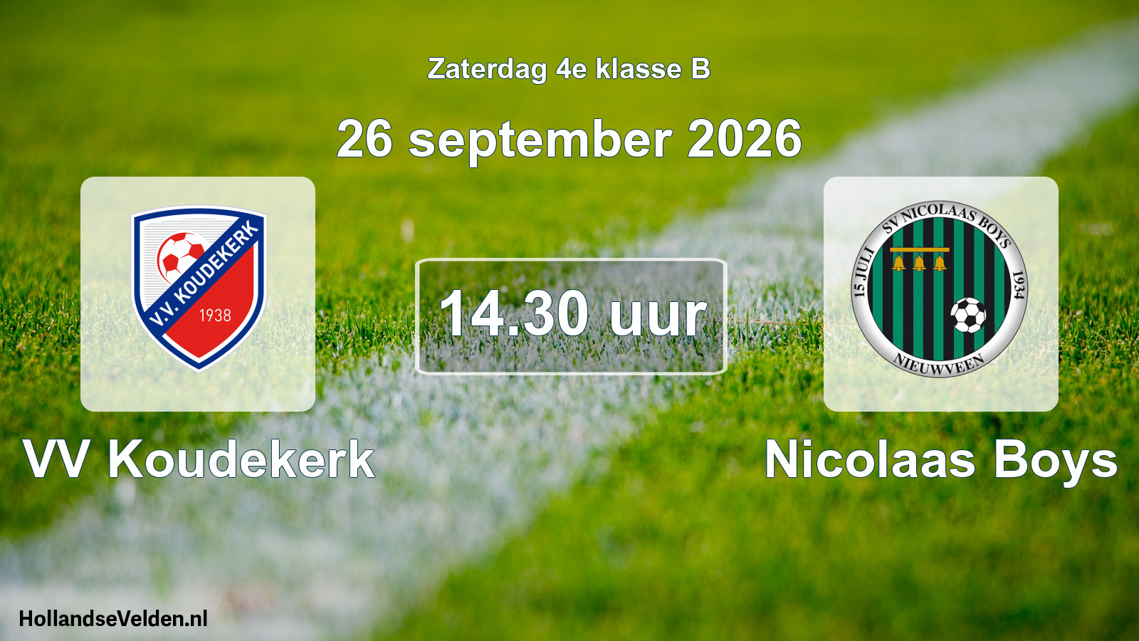 Geplande wedstrijd: VV Koudekerk - Nicolaas Boys (26 september 2026)