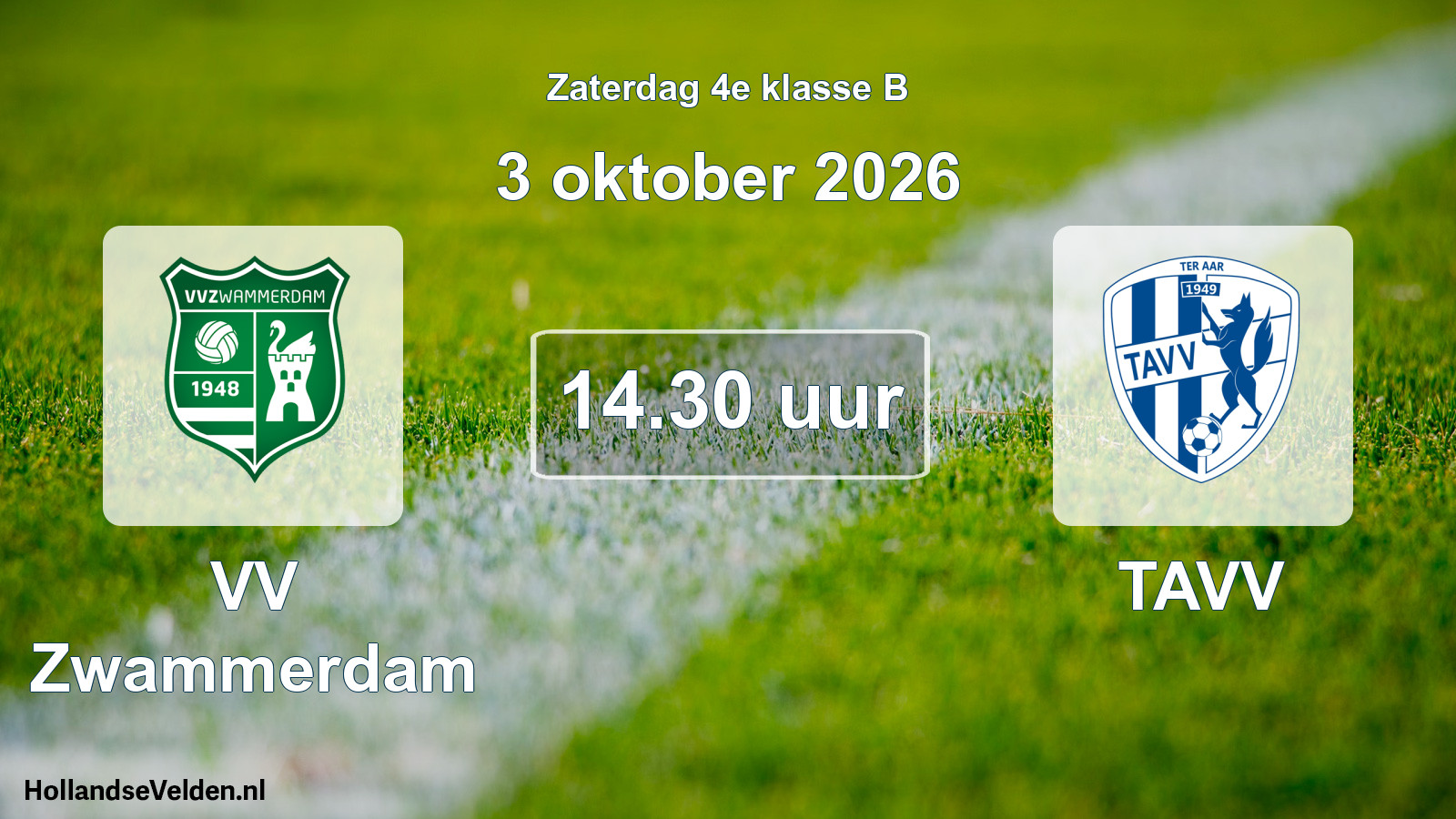 Geplande wedstrijd: VV Zwammerdam - TAVV (3 oktober 2026)