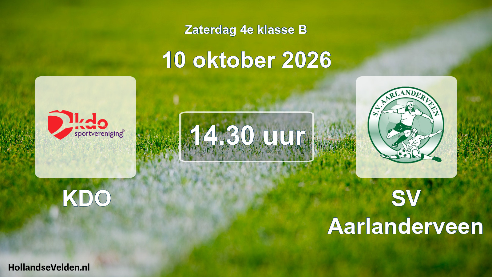 Geplande wedstrijd: KDO - SV Aarlanderveen (10 oktober 2026)