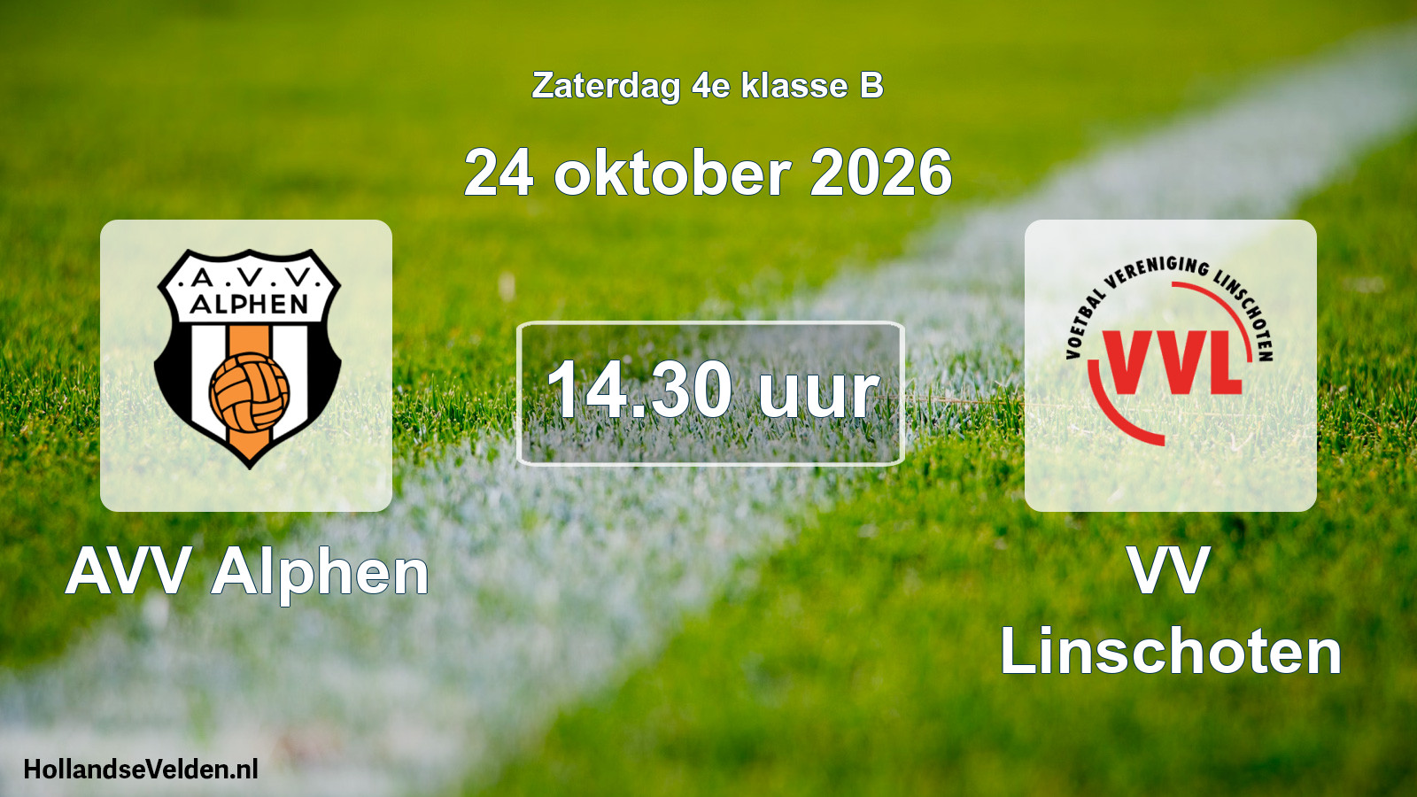 Geplande wedstrijd: AVV Alphen - VV Linschoten (24 oktober 2026)