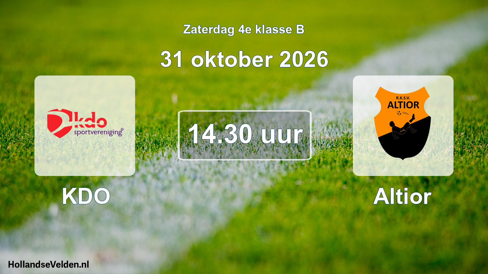 Geplande wedstrijd: KDO - Altior (31 oktober 2026)