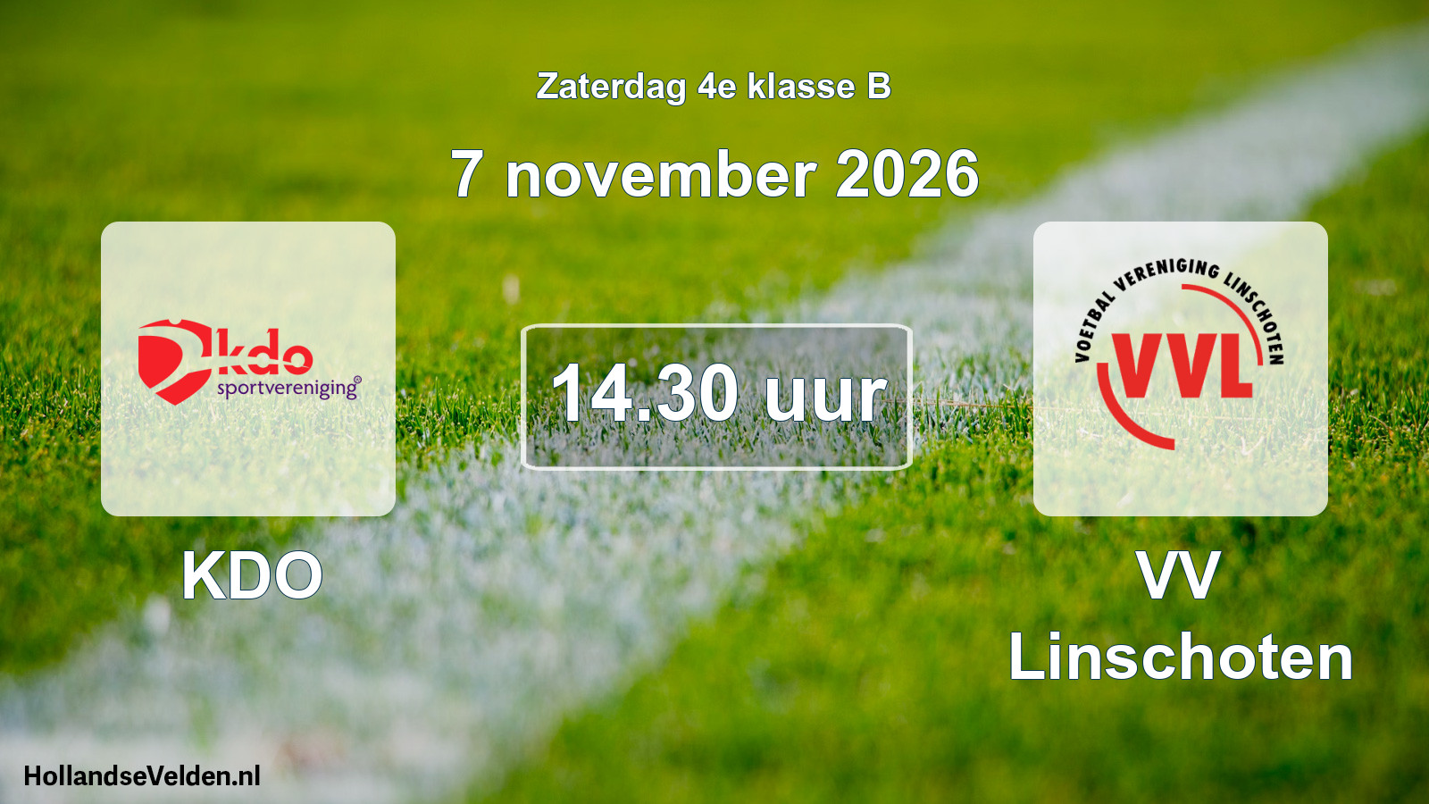 Geplande wedstrijd: KDO - VV Linschoten (7 november 2026)