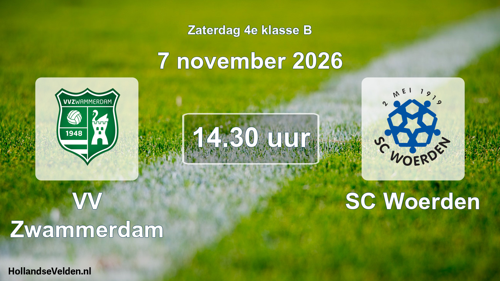 Geplande wedstrijd: VV Zwammerdam - SC Woerden (7 november 2026)