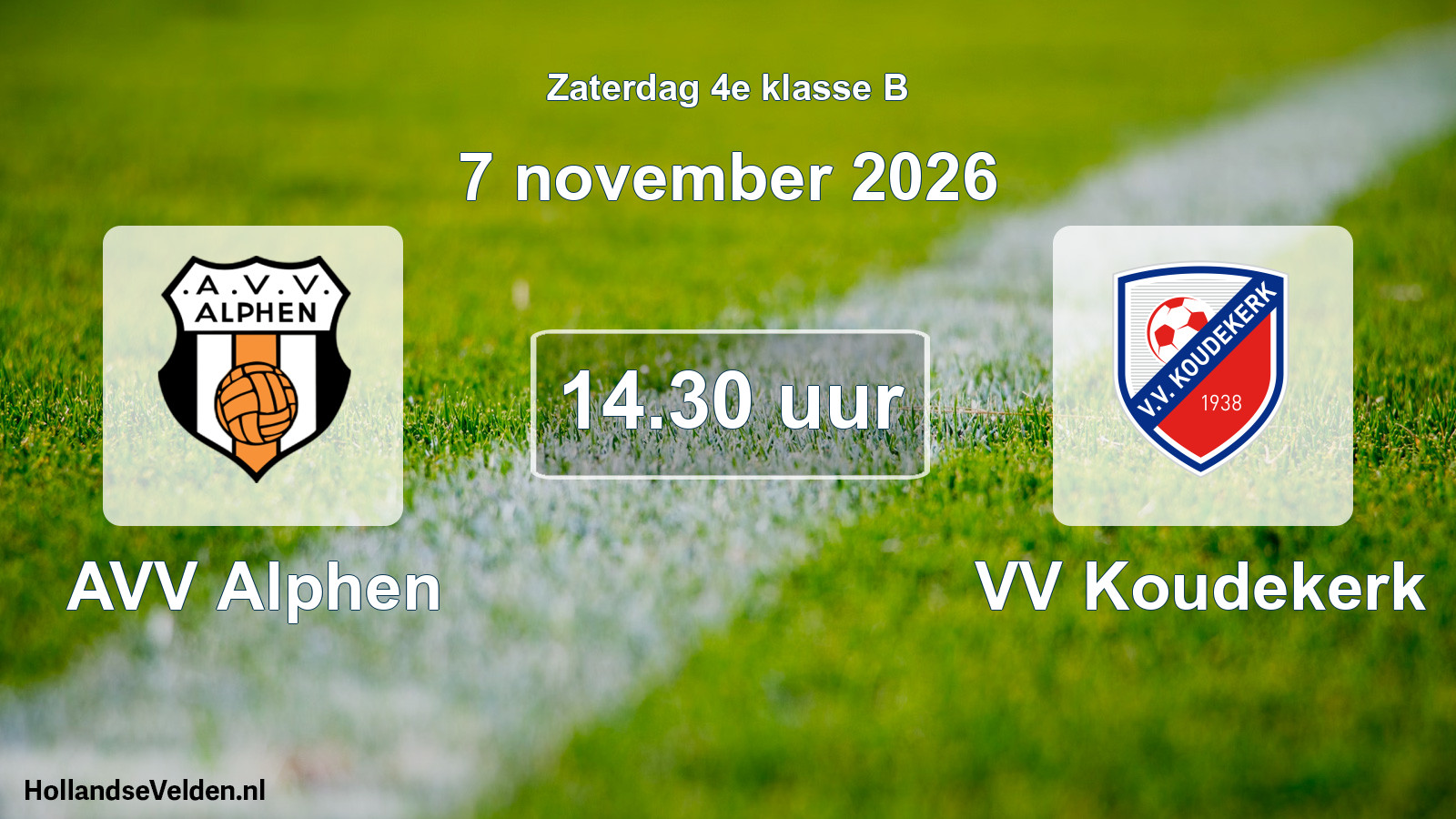 Geplande wedstrijd: AVV Alphen - VV Koudekerk (7 november 2026)