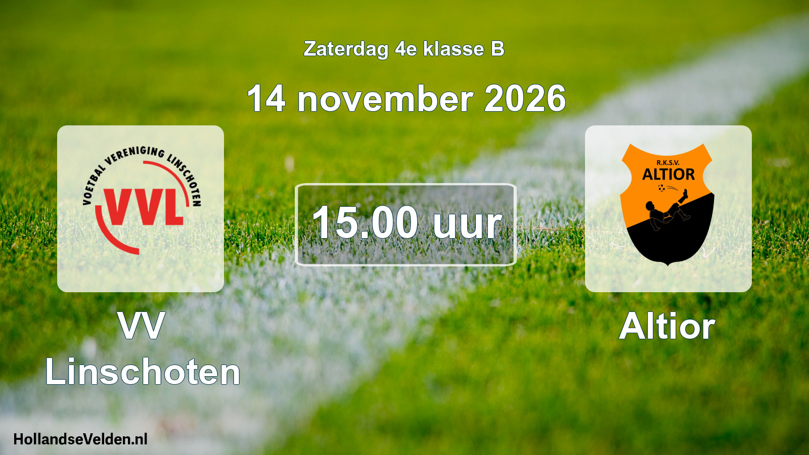 Geplande wedstrijd: VV Linschoten - Altior (14 november 2026)