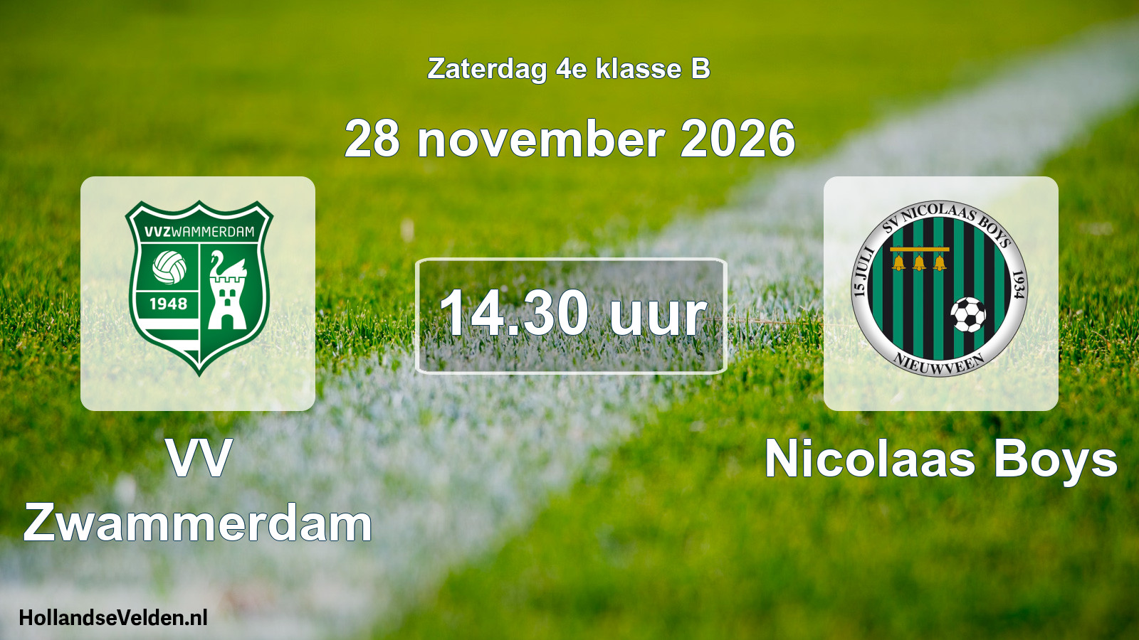 Scheduled Match: VV Zwammerdam - Nicolaas Boys (28 November 2026)