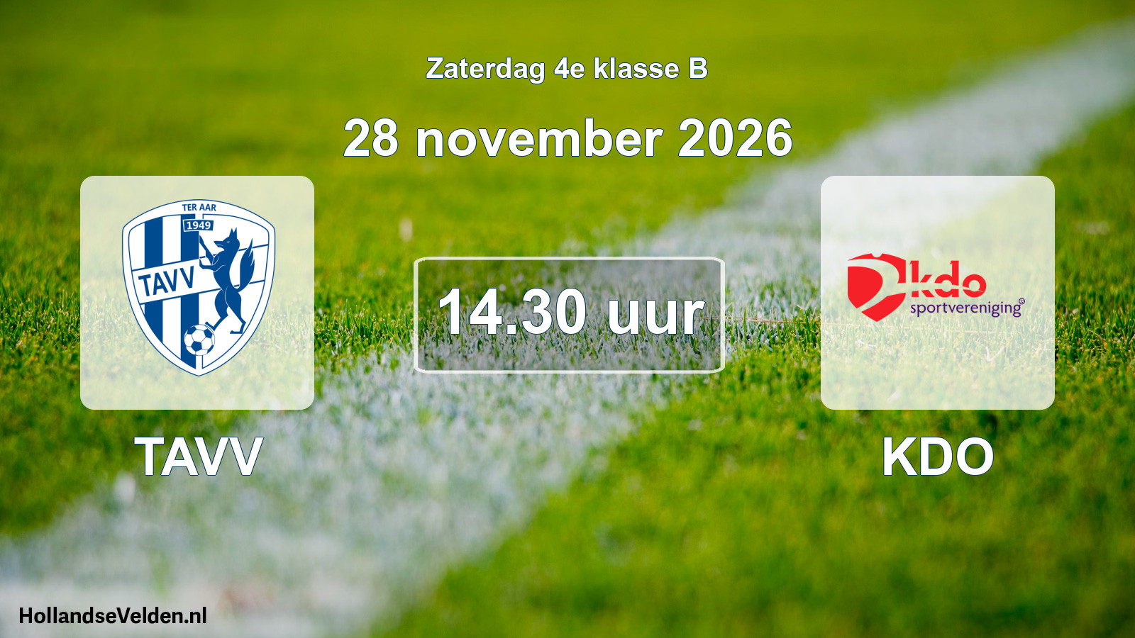 Geplande wedstrijd: TAVV - KDO (28 november 2026)