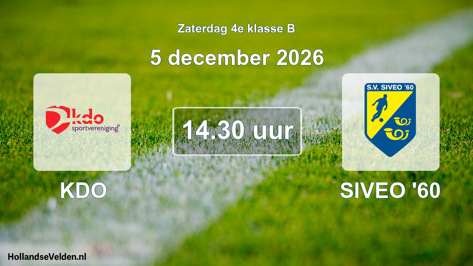 Geplande wedstrijd: KDO - SIVEO '60 (5 december 2026)