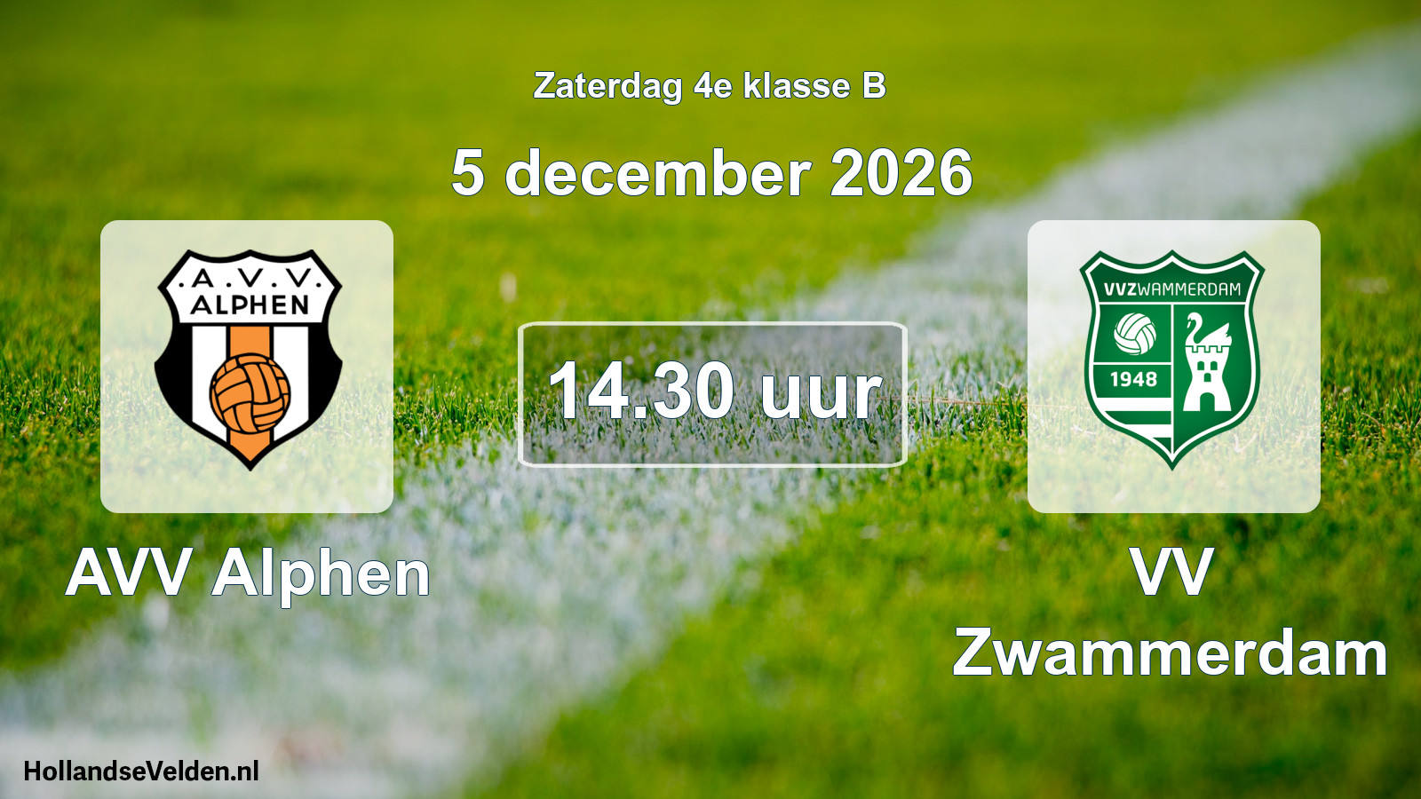 Geplande wedstrijd: AVV Alphen - VV Zwammerdam (5 december 2026)