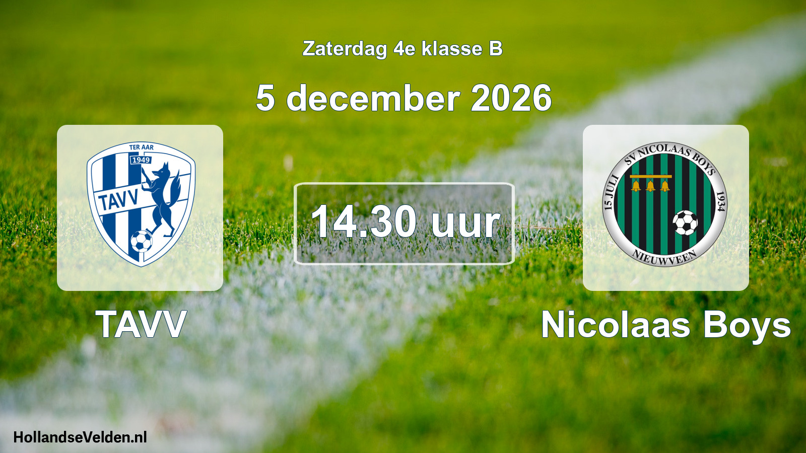 Geplande wedstrijd: TAVV - Nicolaas Boys (5 december 2026)