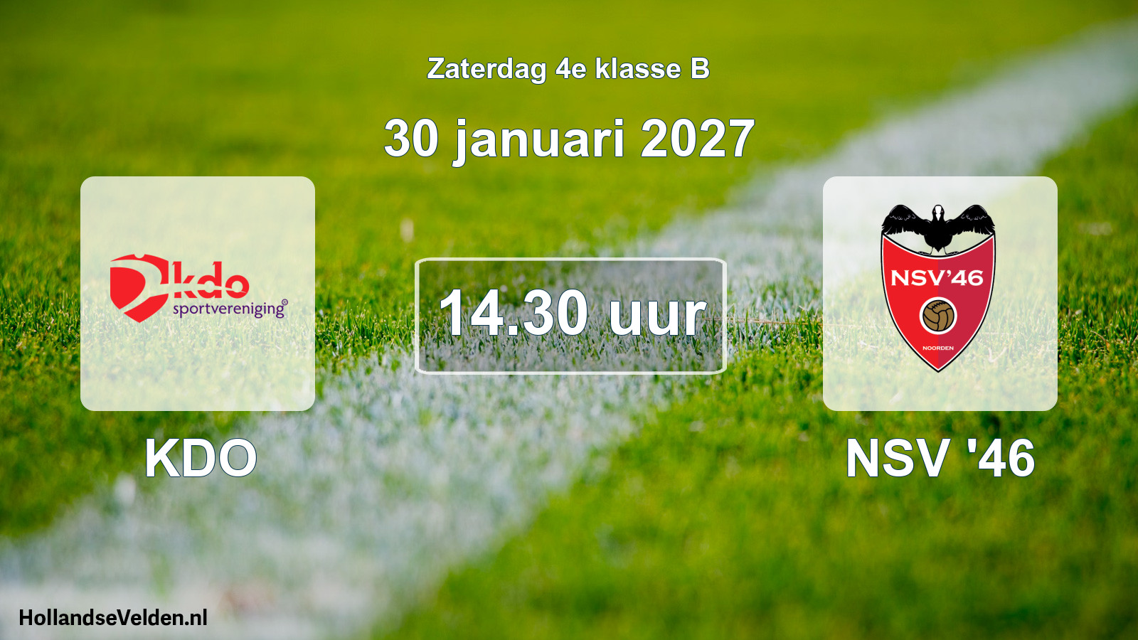 Geplande wedstrijd: KDO - NSV '46 (30 januari 2027)
