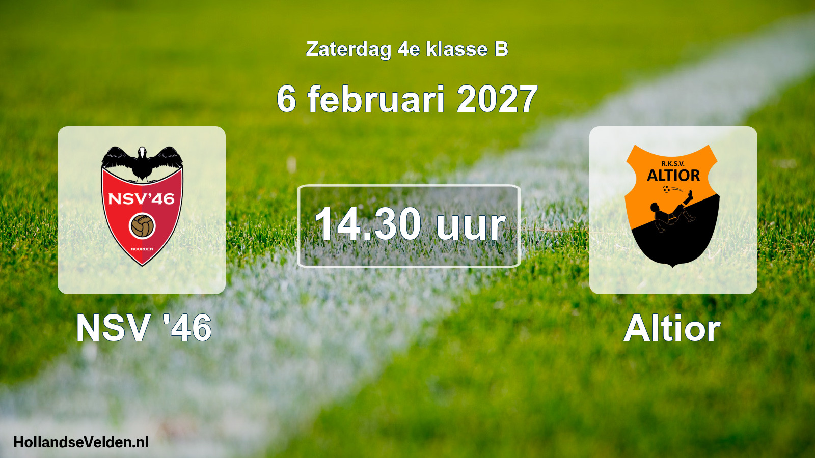Geplande wedstrijd: NSV '46 - Altior (6 februari 2027)