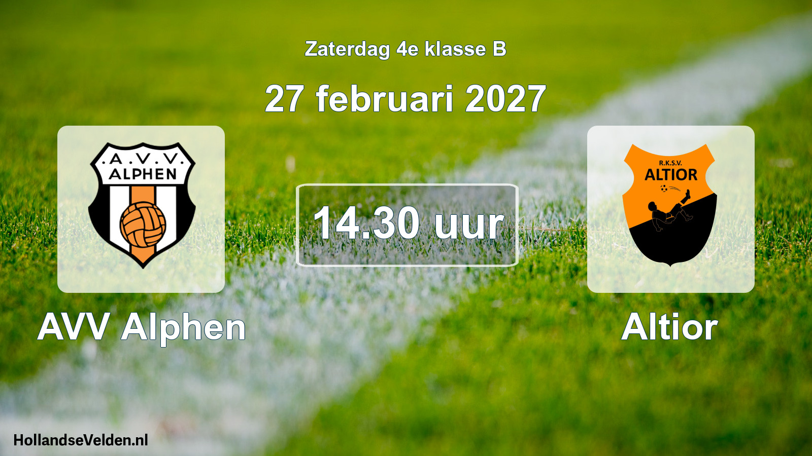 Geplande wedstrijd: AVV Alphen - Altior (27 februari 2027)