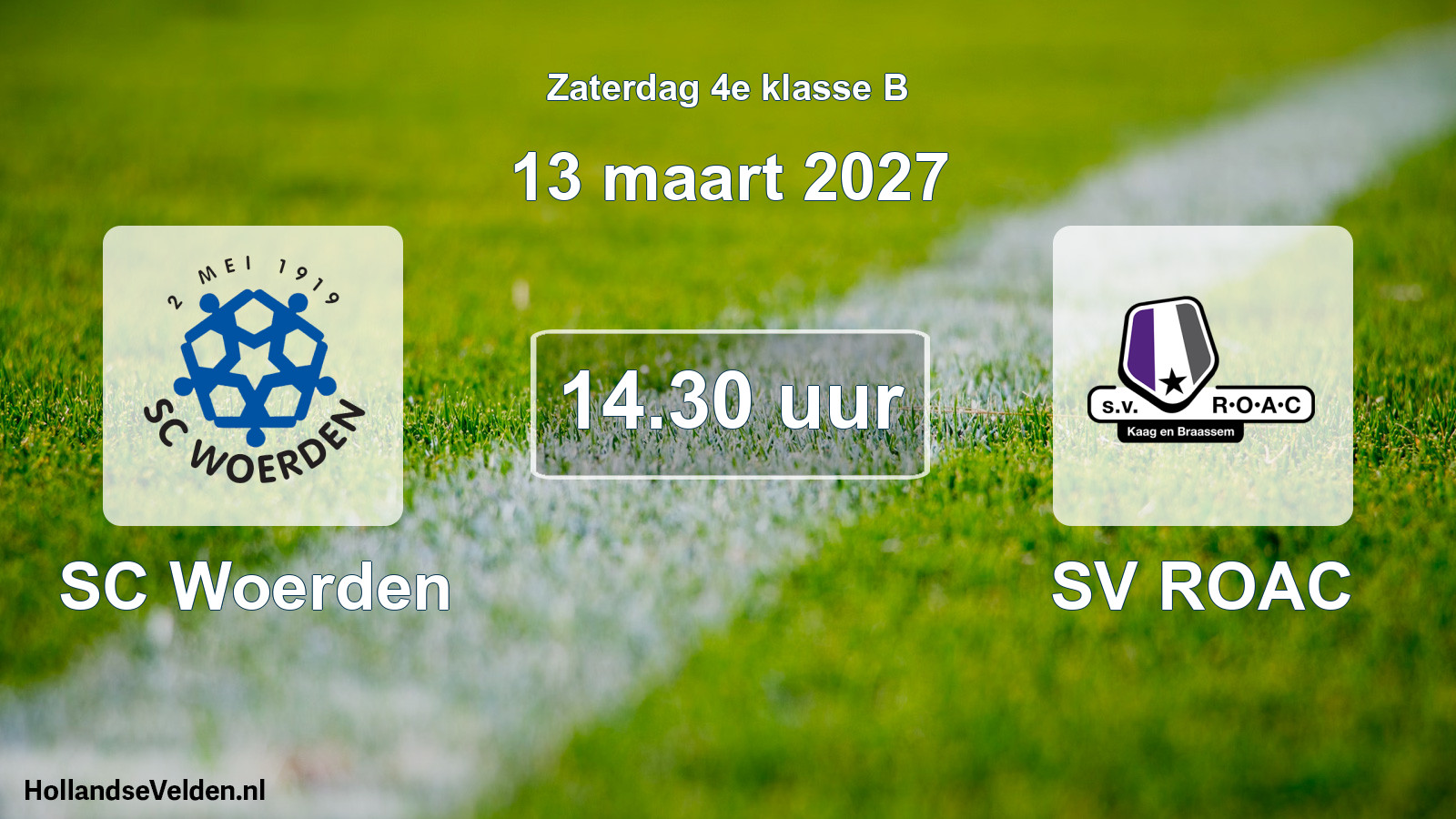 Geplande wedstrijd: SC Woerden - SV ROAC (13 maart 2027)