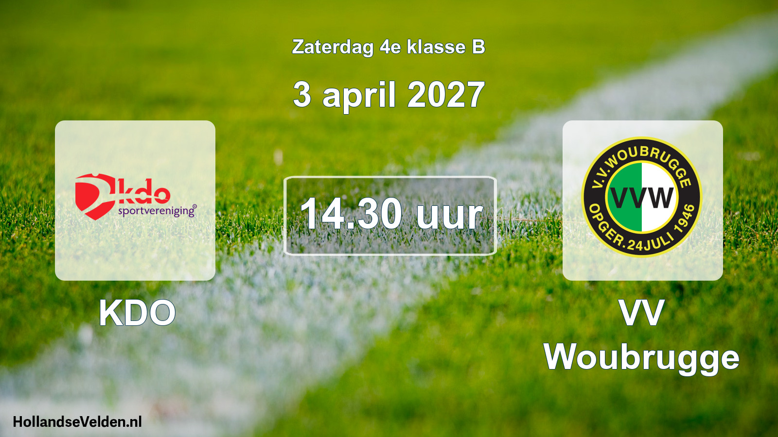 Geplande wedstrijd: KDO - VV Woubrugge (3 april 2027)