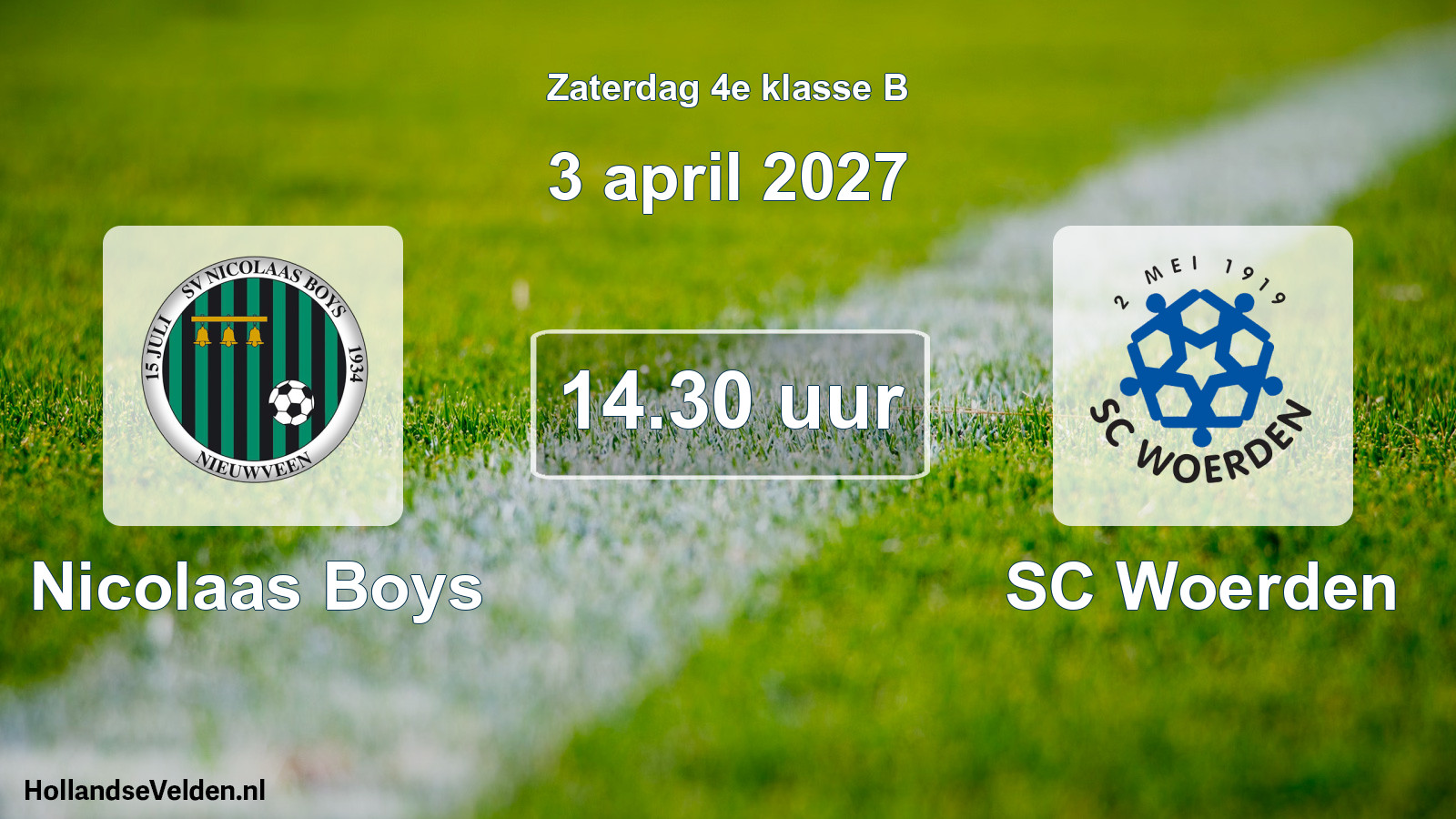 Geplande wedstrijd: Nicolaas Boys - SC Woerden (3 april 2027)