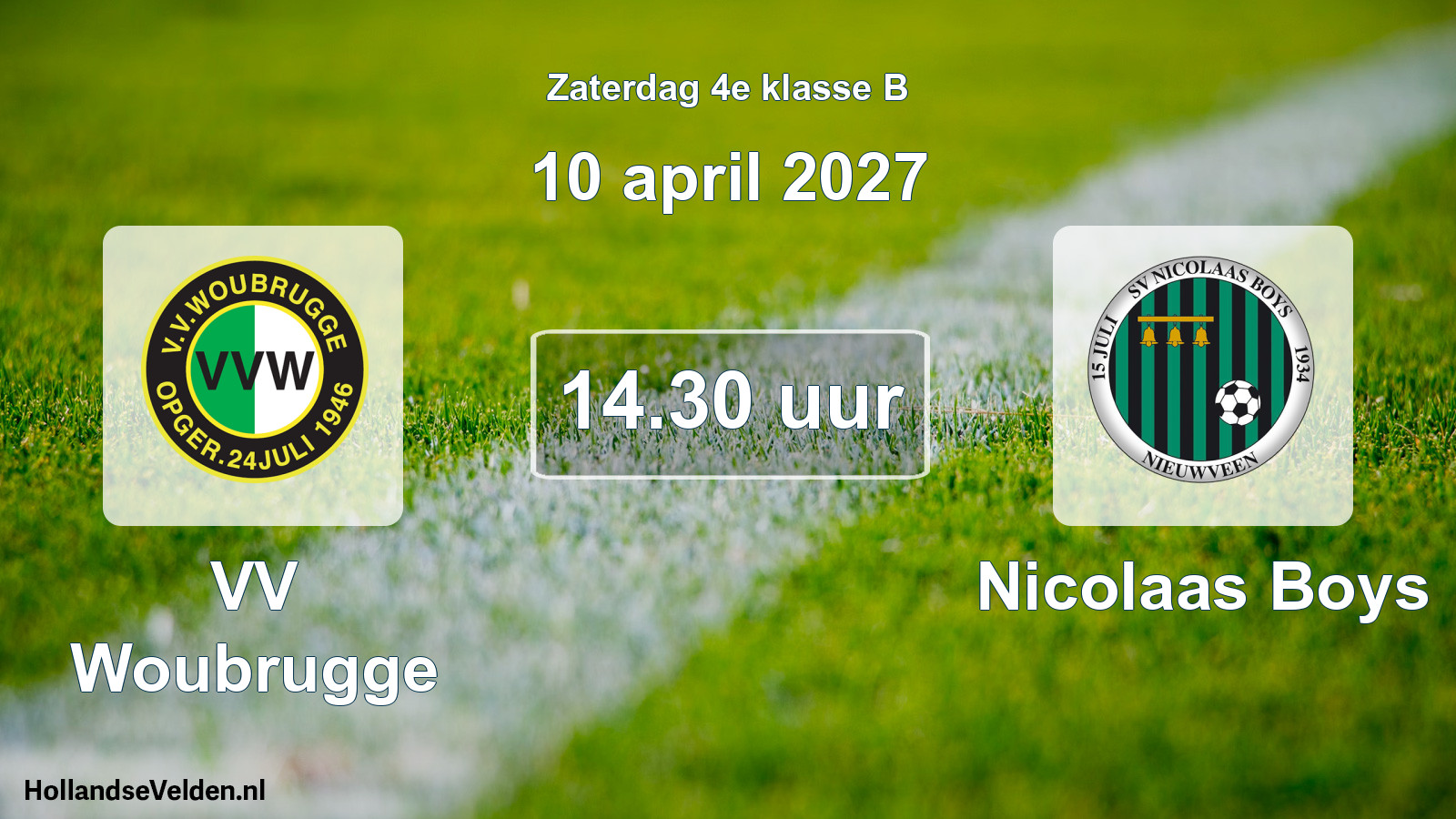 Geplande wedstrijd: VV Woubrugge - Nicolaas Boys (10 april 2027)