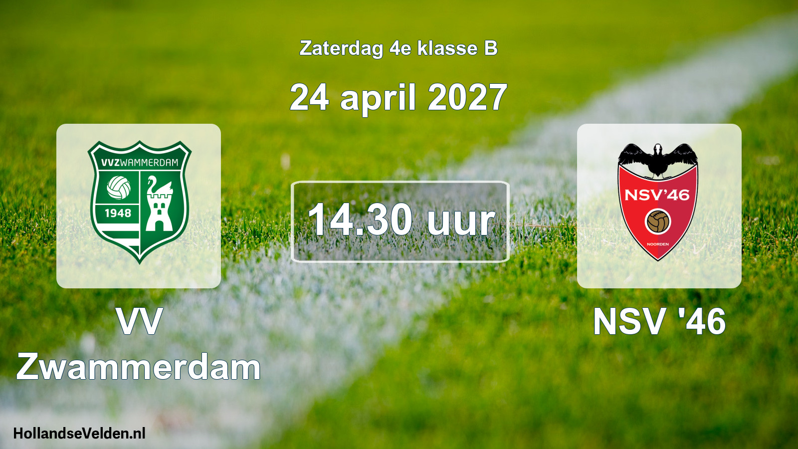 Geplande wedstrijd: VV Zwammerdam - NSV '46 (24 april 2027)