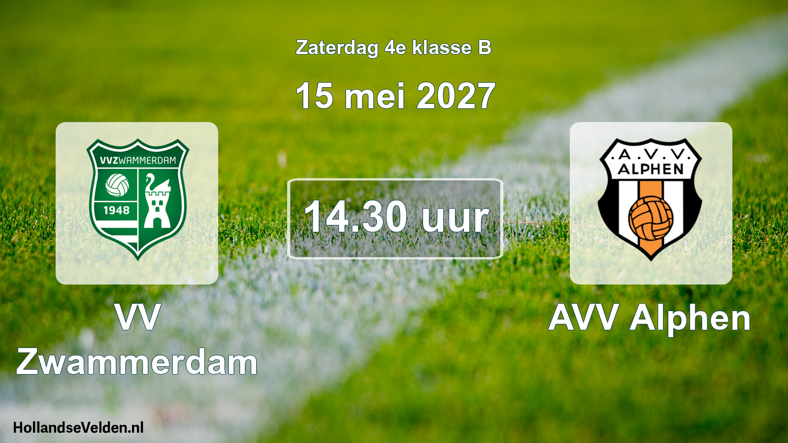 Geplande wedstrijd: VV Zwammerdam - AVV Alphen (15 mei 2027)