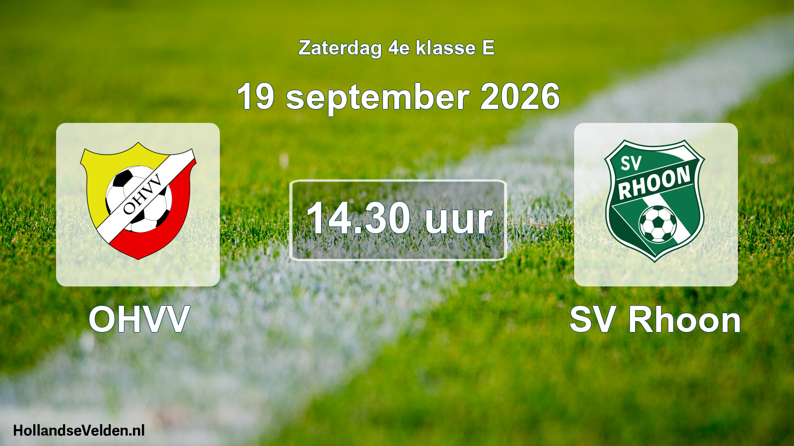 Geplande wedstrijd: OHVV - SV Rhoon (19 september 2026)