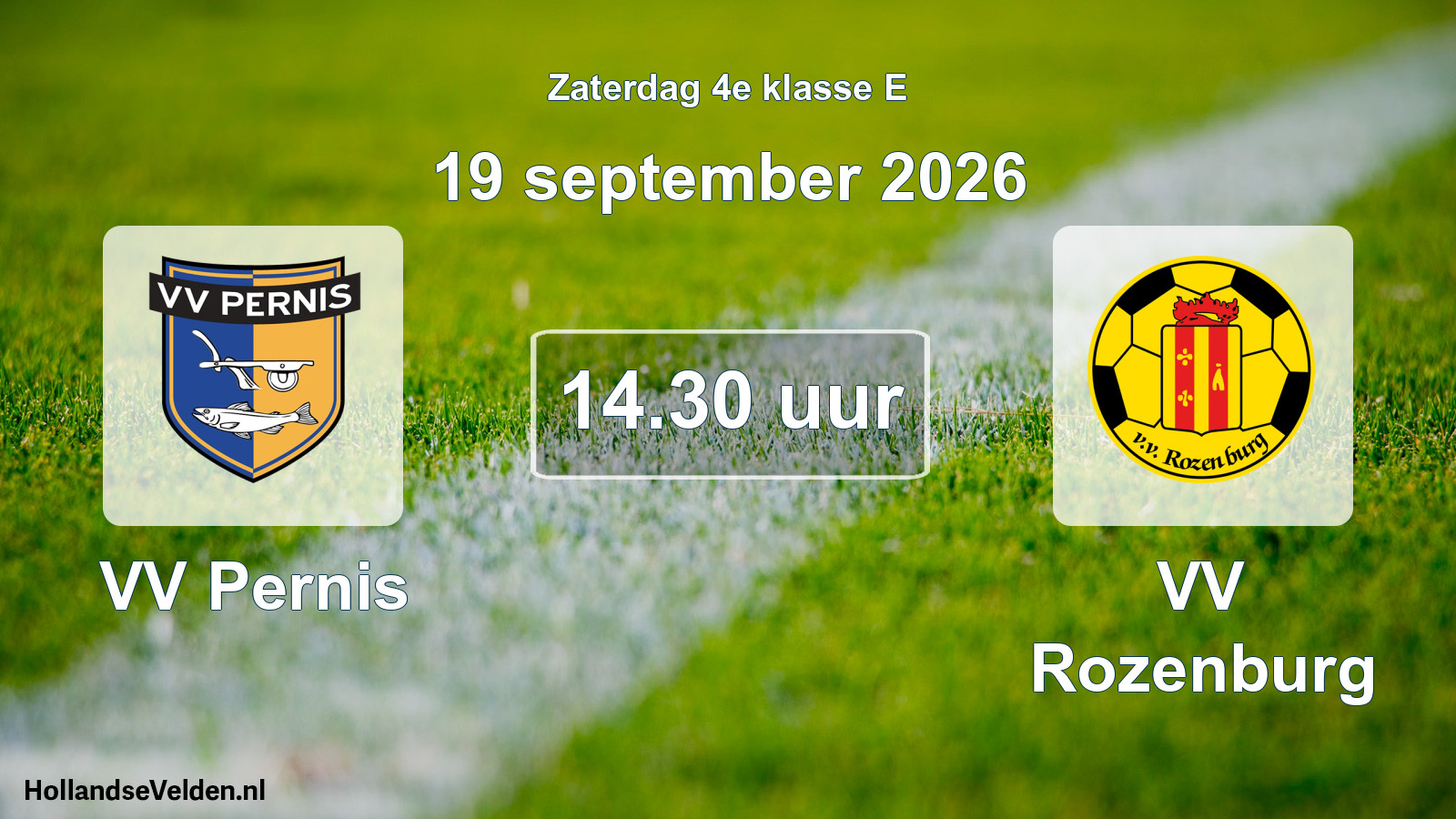 Geplande wedstrijd: VV Pernis - VV Rozenburg (19 september 2026)