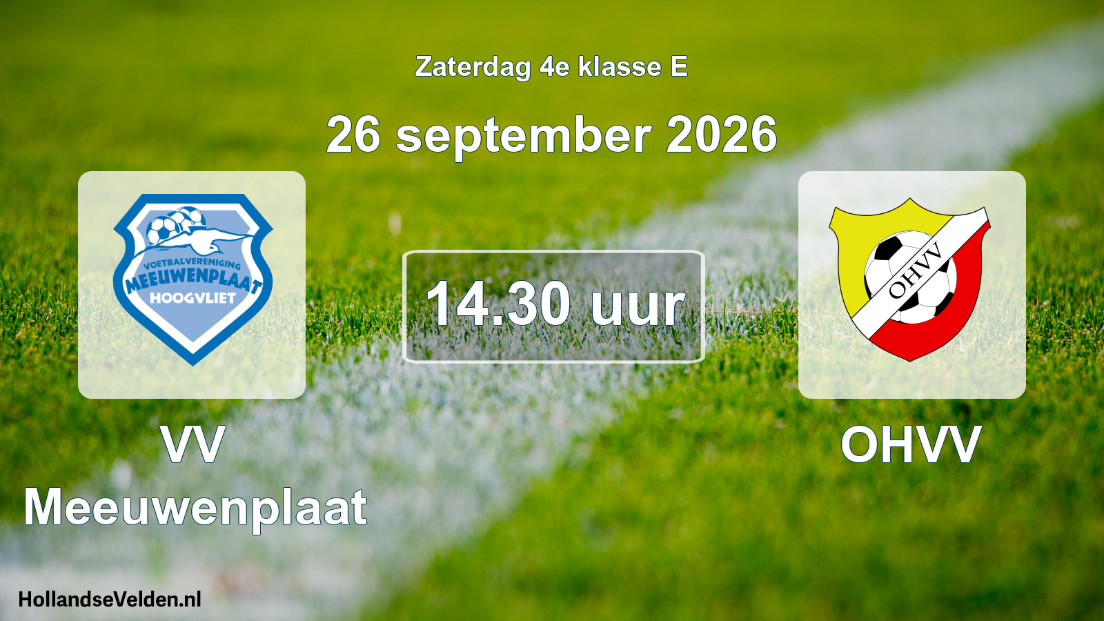 Geplande wedstrijd: VV Meeuwenplaat - OHVV (26 september 2026)
