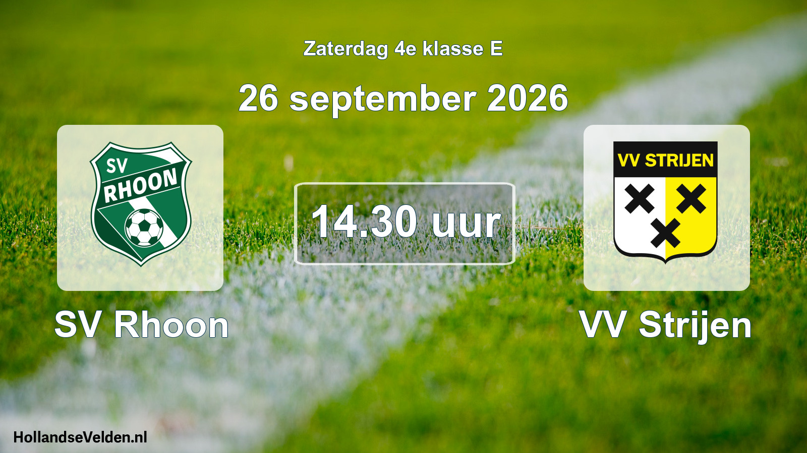 Geplande wedstrijd: SV Rhoon - VV Strijen (26 september 2026)