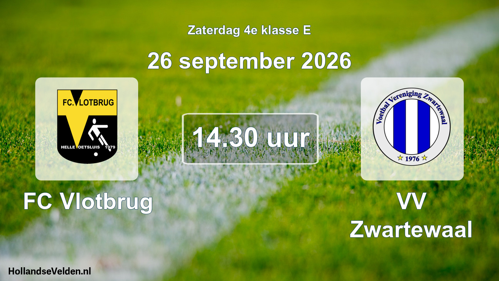 Scheduled Match: FC Vlotbrug - VV Zwartewaal (26 September 2026)