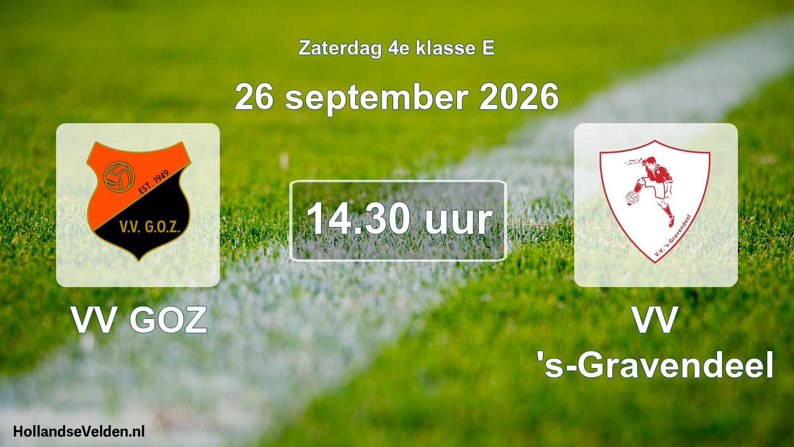 Geplande wedstrijd: VV GOZ - VV 's-Gravendeel (26 september 2026)