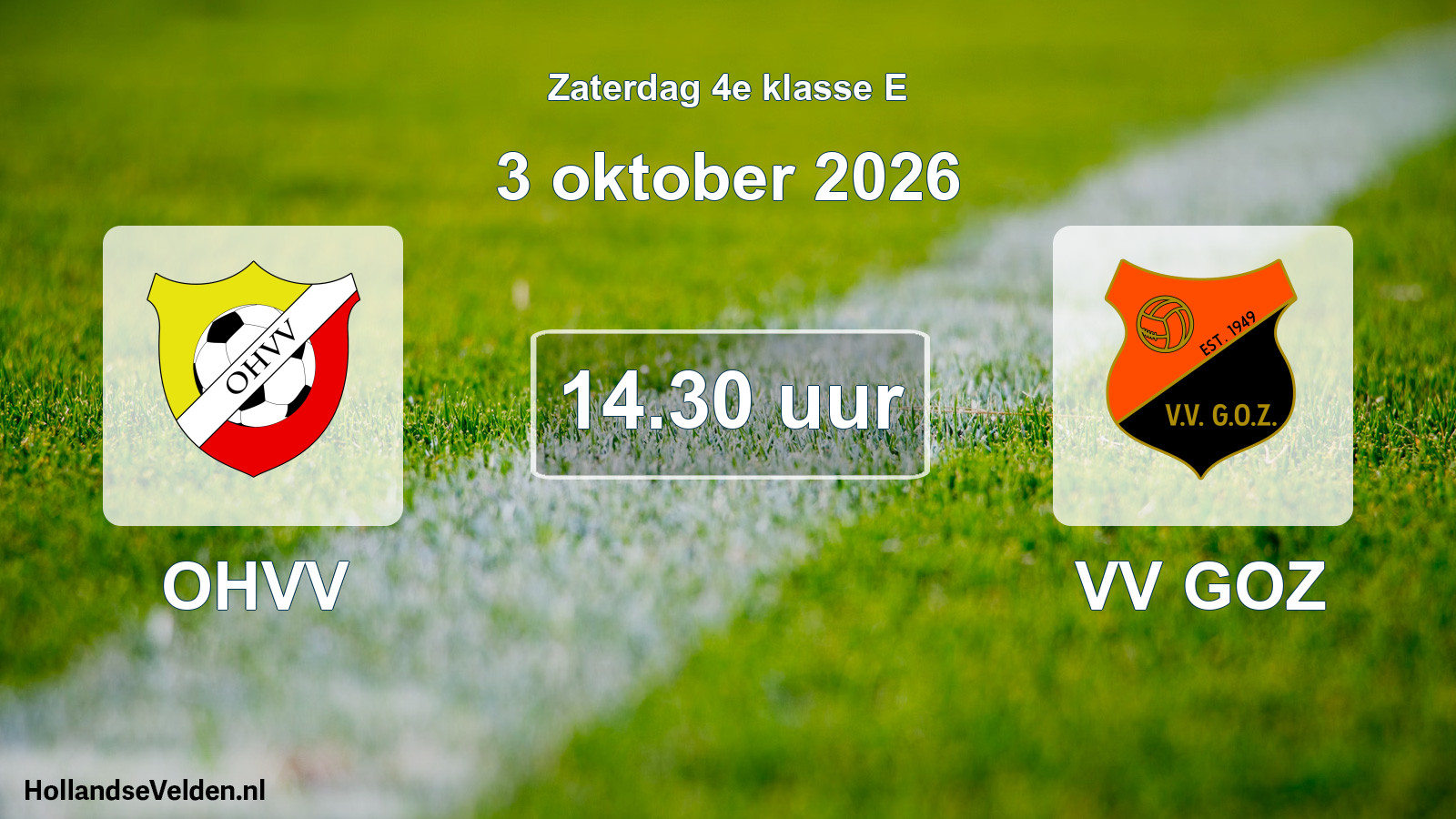 Geplande wedstrijd: OHVV - VV GOZ (3 oktober 2026)