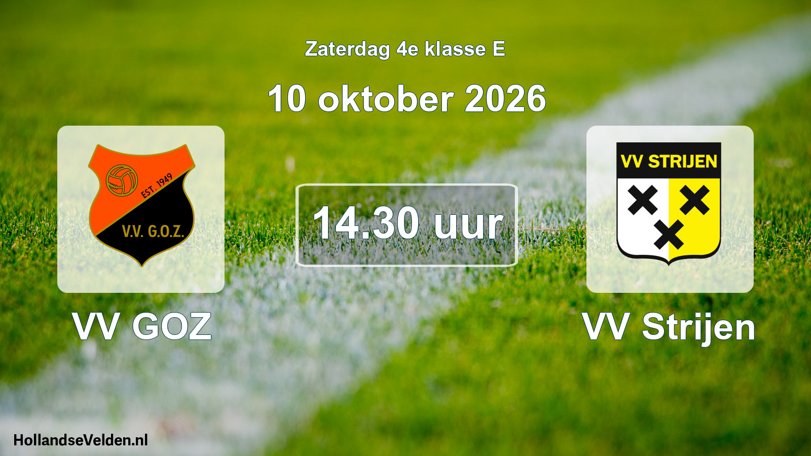Geplande wedstrijd: VV GOZ - VV Strijen (10 oktober 2026)