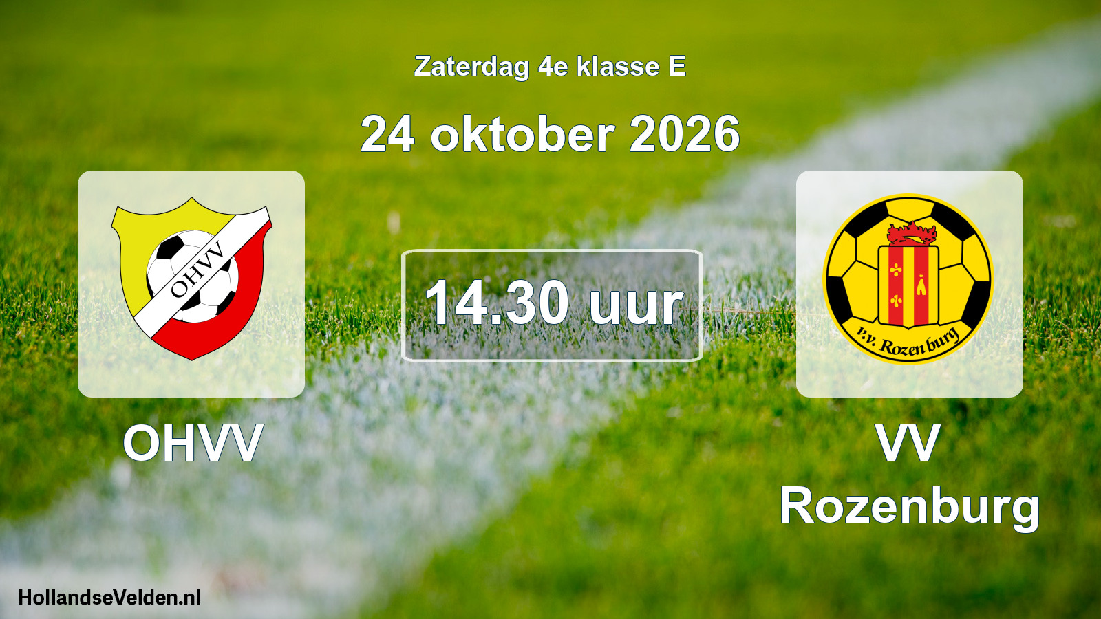 Geplande wedstrijd: OHVV - VV Rozenburg (24 oktober 2026)