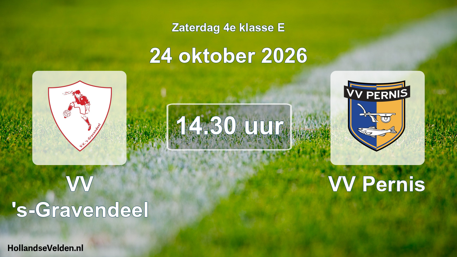 Geplande wedstrijd: VV 's-Gravendeel - VV Pernis (24 oktober 2026)
