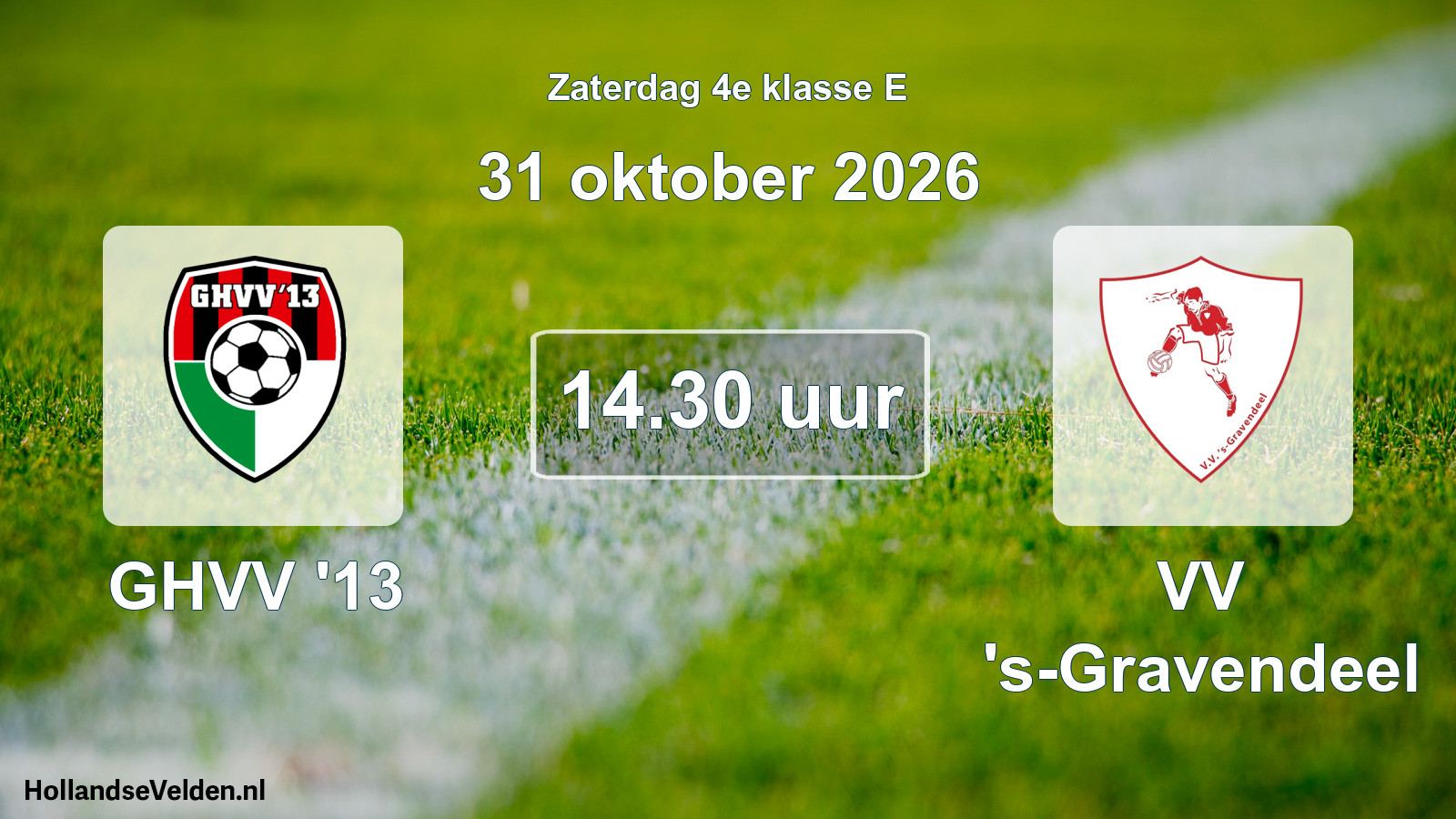 Geplande wedstrijd: GHVV '13 - VV 's-Gravendeel (31 oktober 2026)