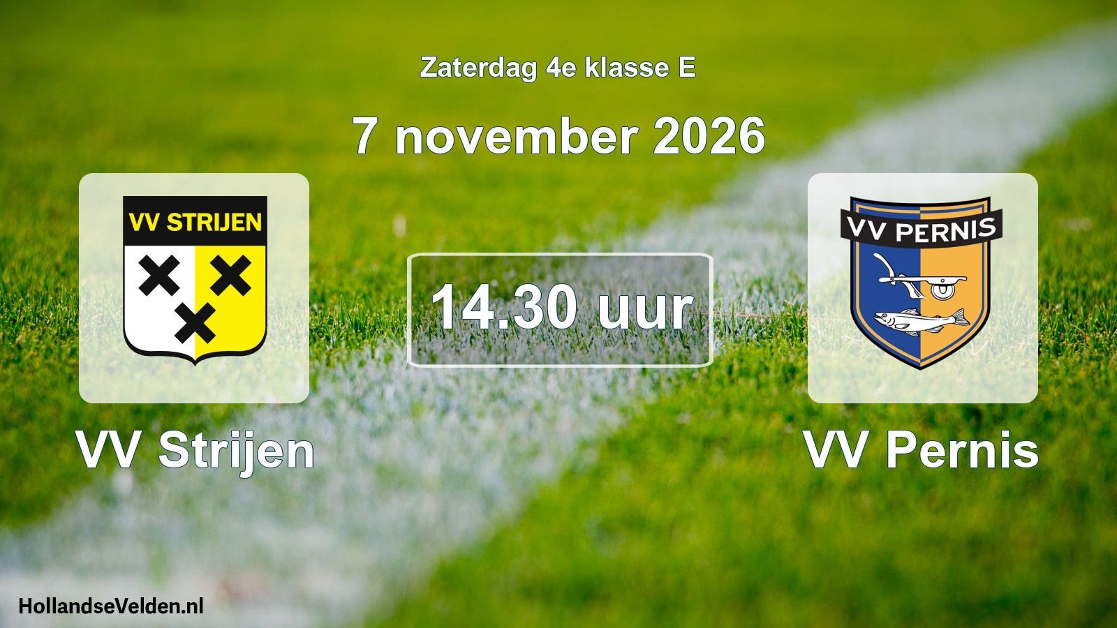 Geplande wedstrijd: VV Strijen - VV Pernis (7 november 2026)