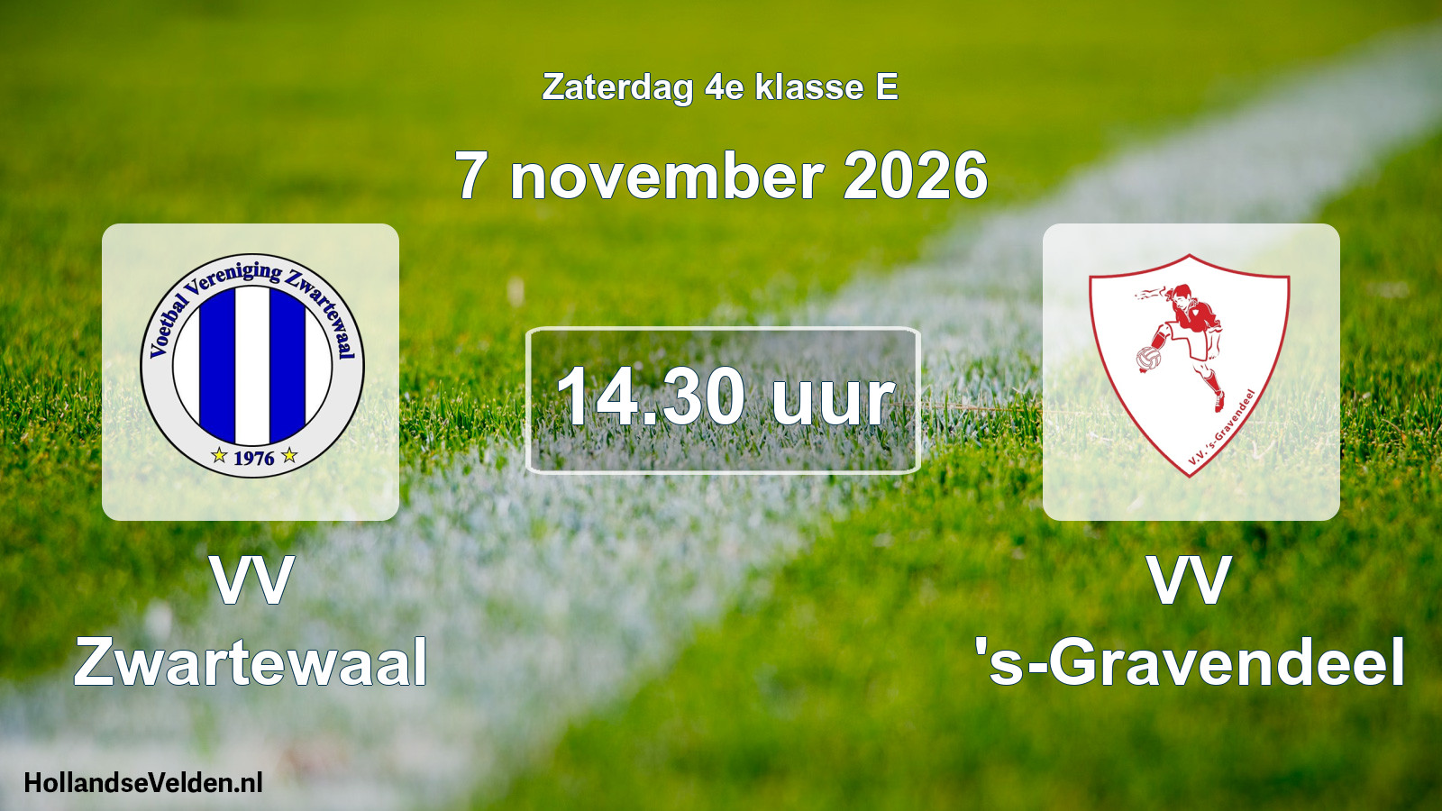Geplande wedstrijd: VV Zwartewaal - VV 's-Gravendeel (7 november 2026)