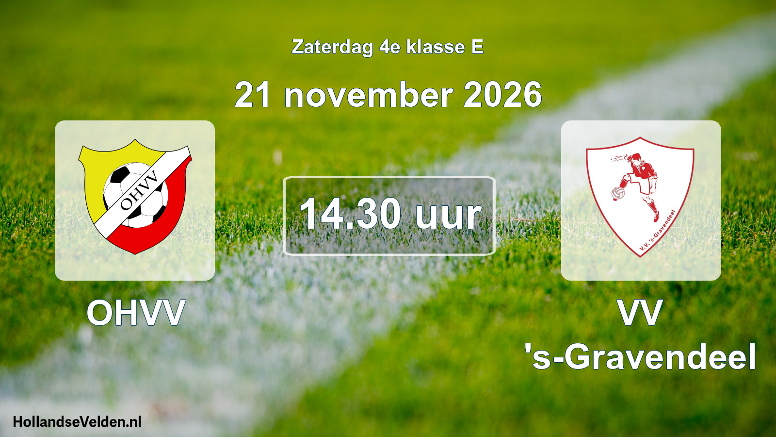 Geplande wedstrijd: OHVV - VV 's-Gravendeel (21 november 2026)