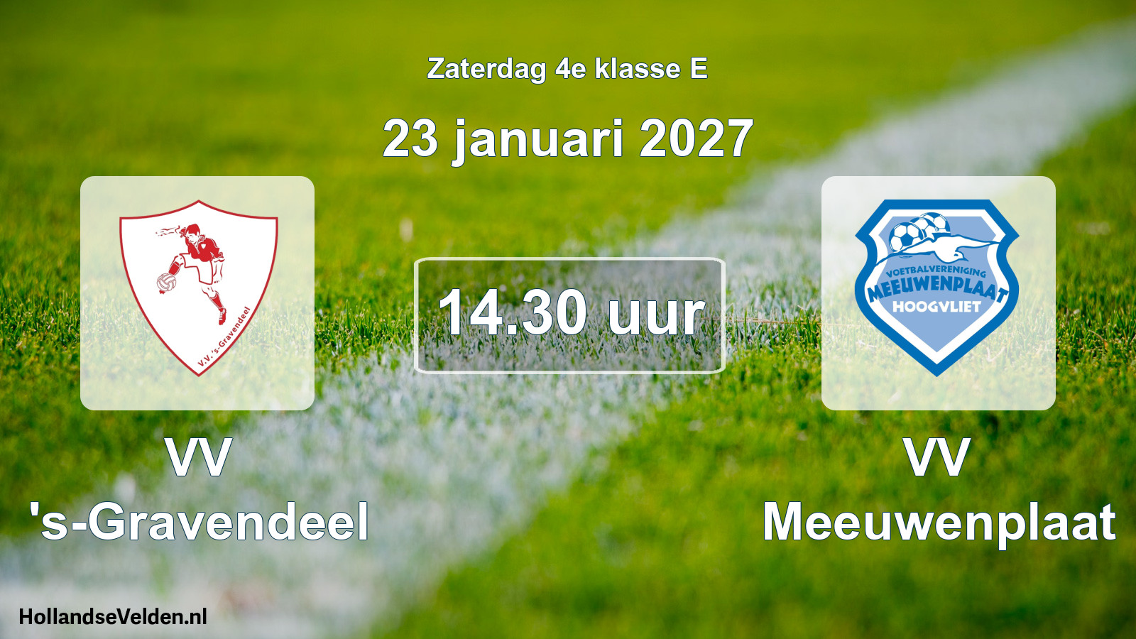 Geplande wedstrijd: VV 's-Gravendeel - VV Meeuwenplaat (23 januari 2027)