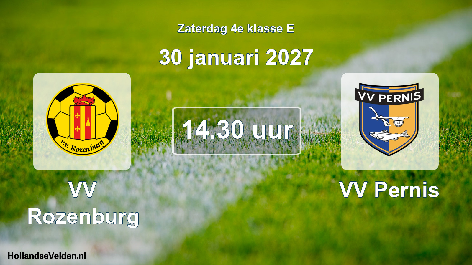 Geplande wedstrijd: VV Rozenburg - VV Pernis (30 januari 2027)