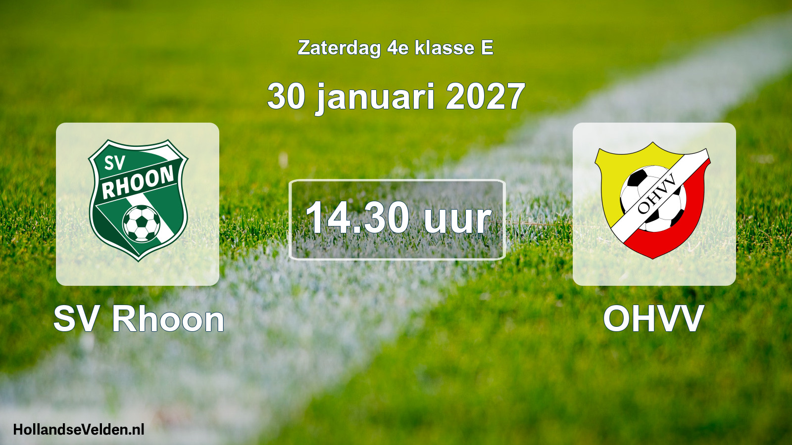 Geplande wedstrijd: SV Rhoon - OHVV (30 januari 2027)