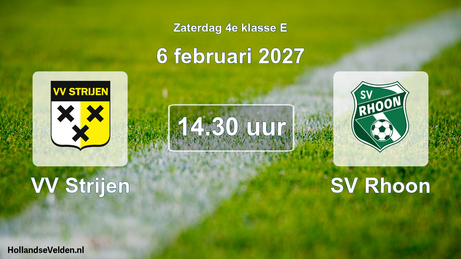 Geplande wedstrijd: VV Strijen - SV Rhoon (6 februari 2027)