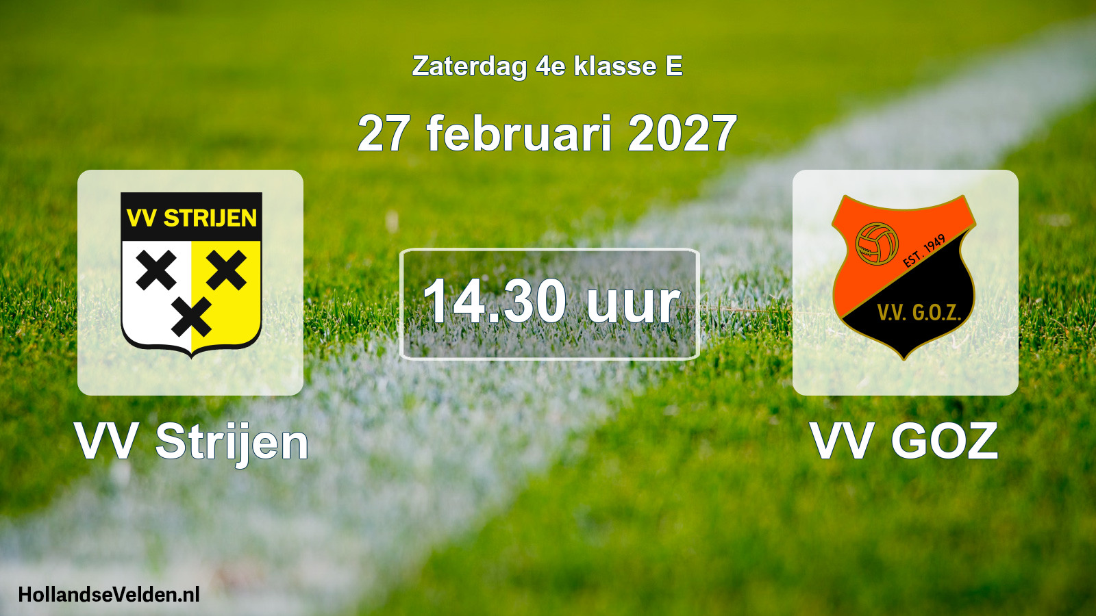 Geplande wedstrijd: VV Strijen - VV GOZ (27 februari 2027)