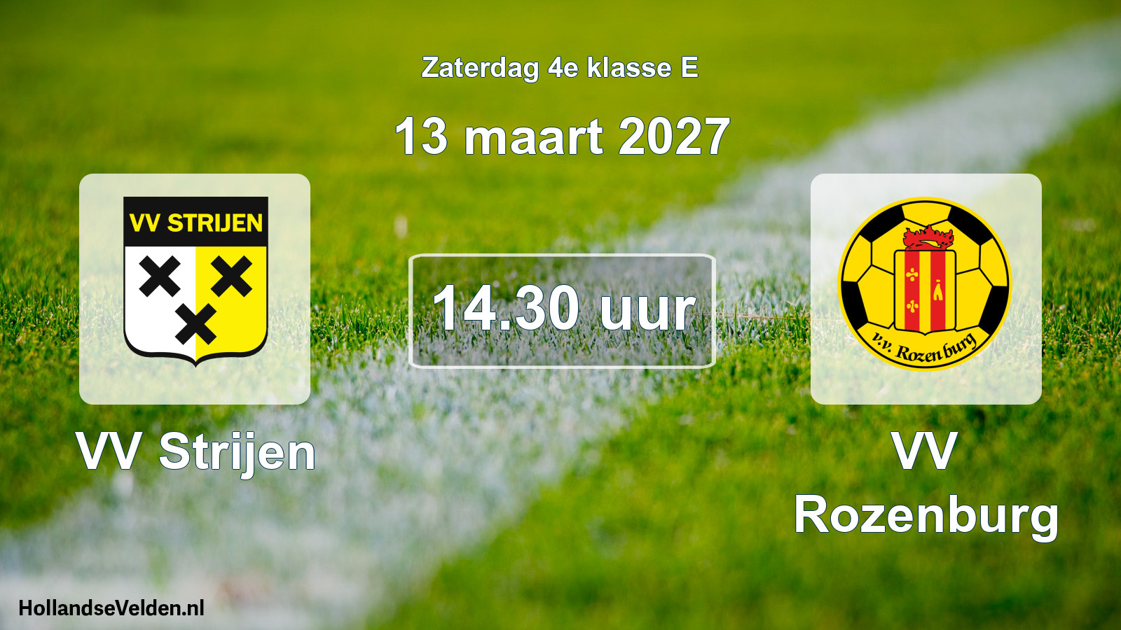 Geplande wedstrijd: VV Strijen - VV Rozenburg (13 maart 2027)
