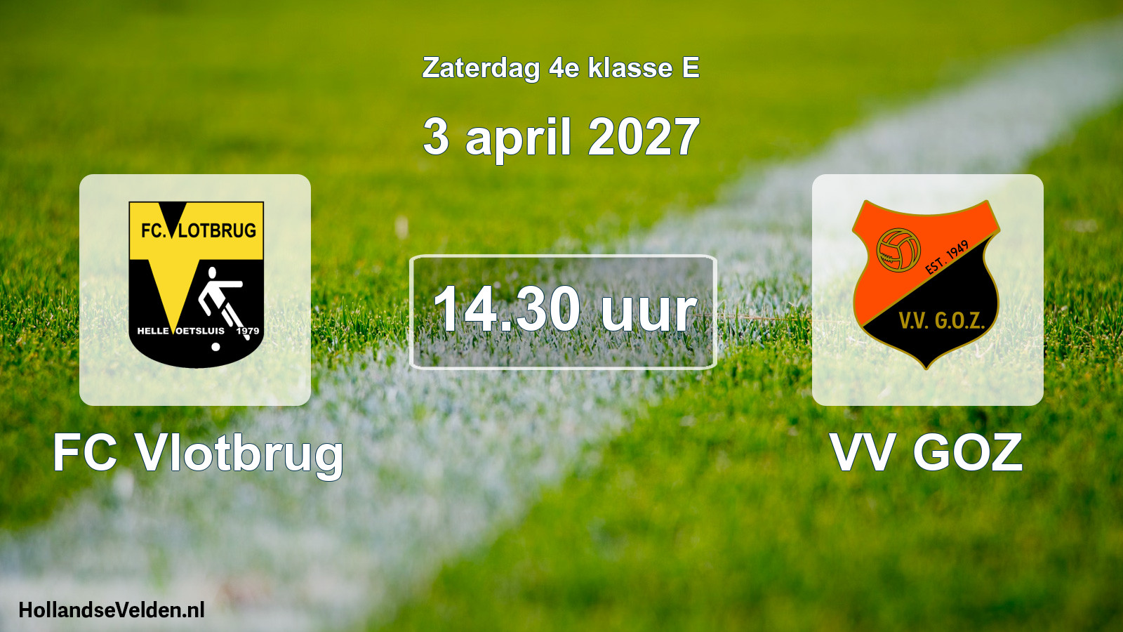Geplande wedstrijd: FC Vlotbrug - VV GOZ (3 april 2027)