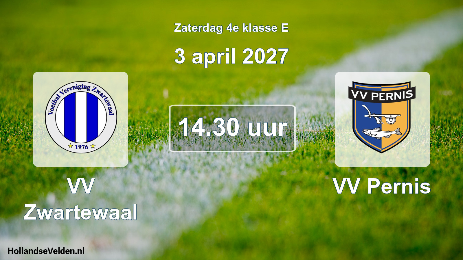 Geplande wedstrijd: VV Zwartewaal - VV Pernis (3 april 2027)